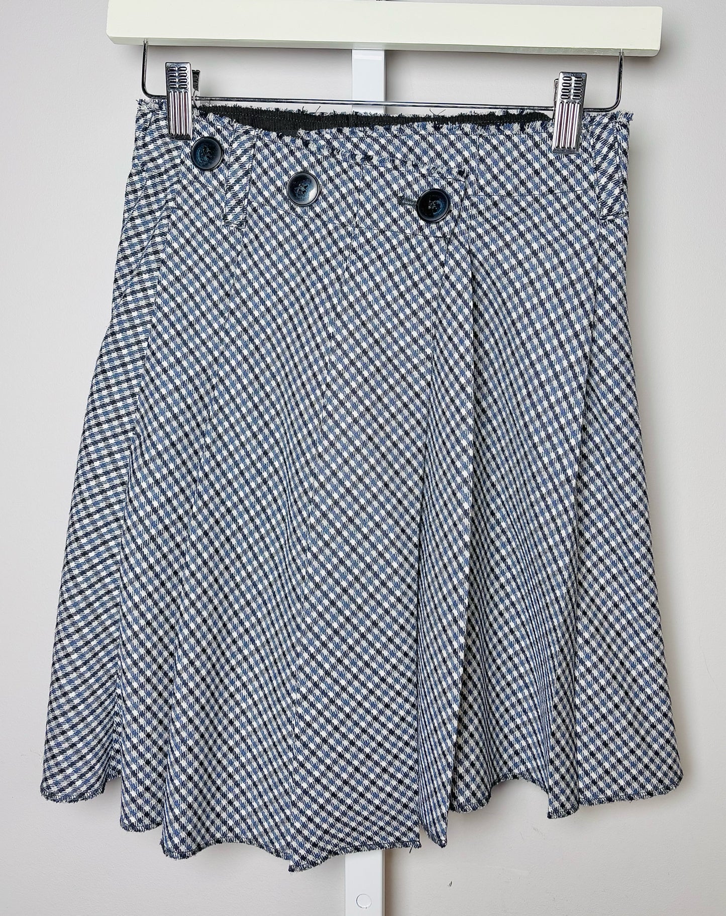 Women Size XS Maje Blue Houndstooth Skirt