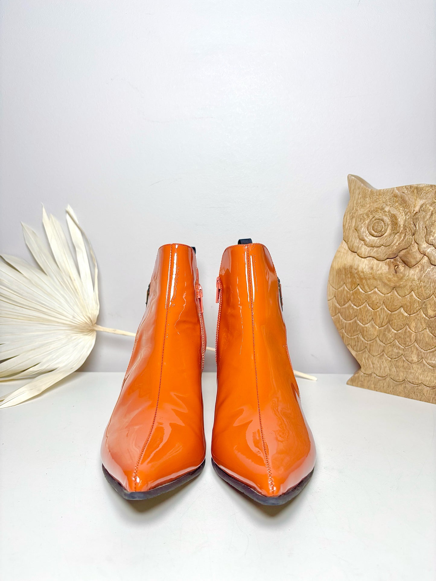 W Shoe Size 9 John Fluevog Orange PVC Lucidota NWT Boots