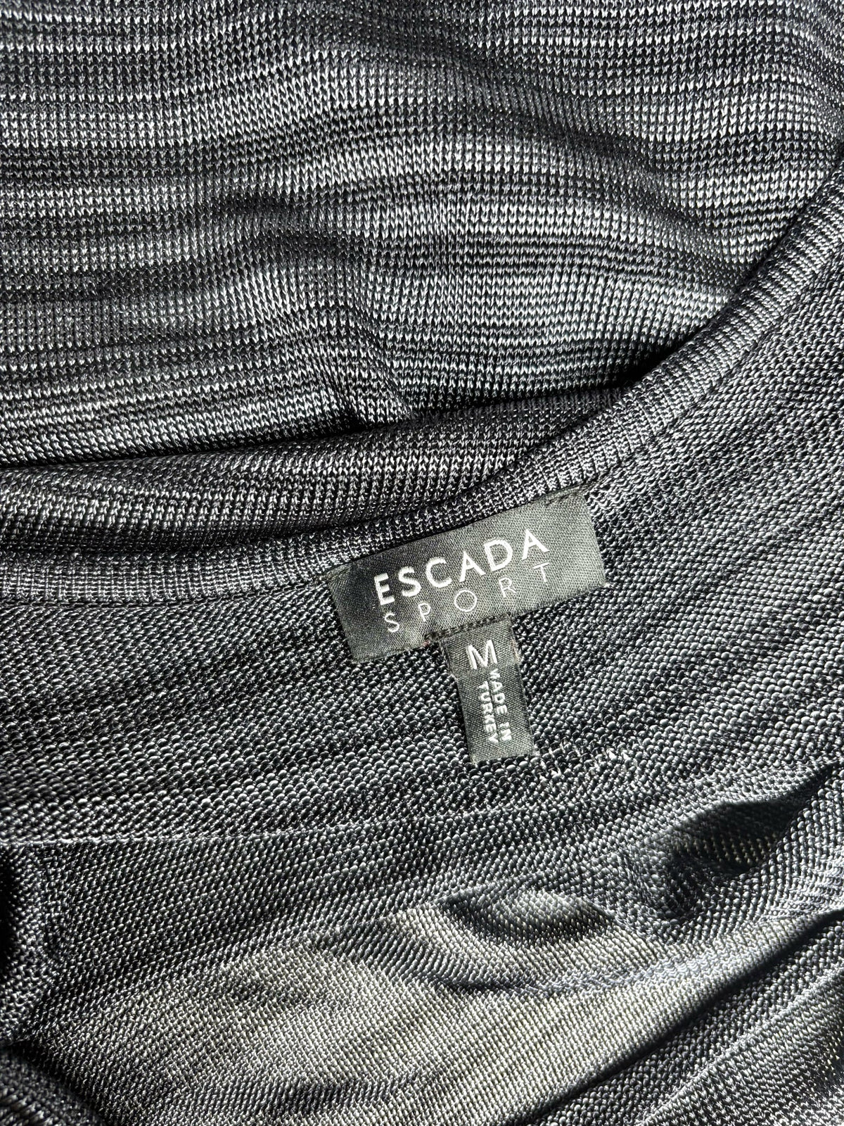 M Women's Size M Escada Sport Black & Gray Cowl Neck Knit Dress