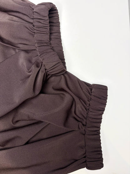 Women Size 8 Tibi Brown Balloon w/Pleats Wool Blend Pre-owned Pants