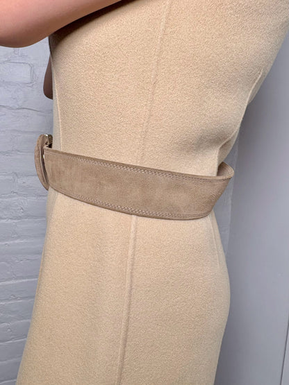 Sezane Leather M Tan "Oma" Wide Belt