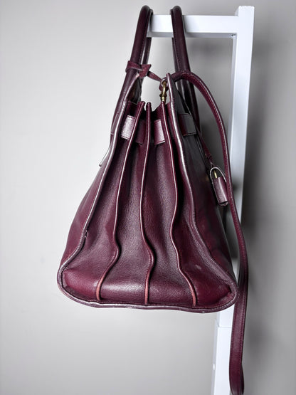 Saint Laurent Sac De Jour Burgundy Leather Iconic YSL Classic 2024 Pre-owned