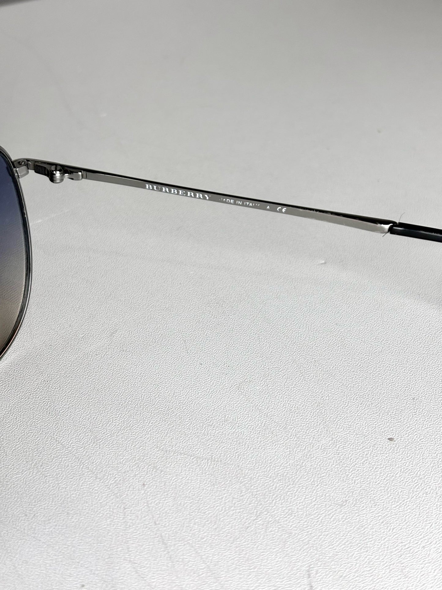 Men's Burberry Spark Mirrored Aviator Sunglasses Silver Sunglasses