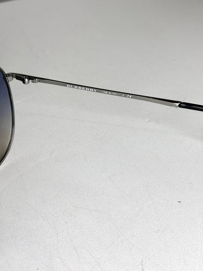 Men's Burberry Spark Mirrored Aviator Sunglasses Silver Sunglasses
