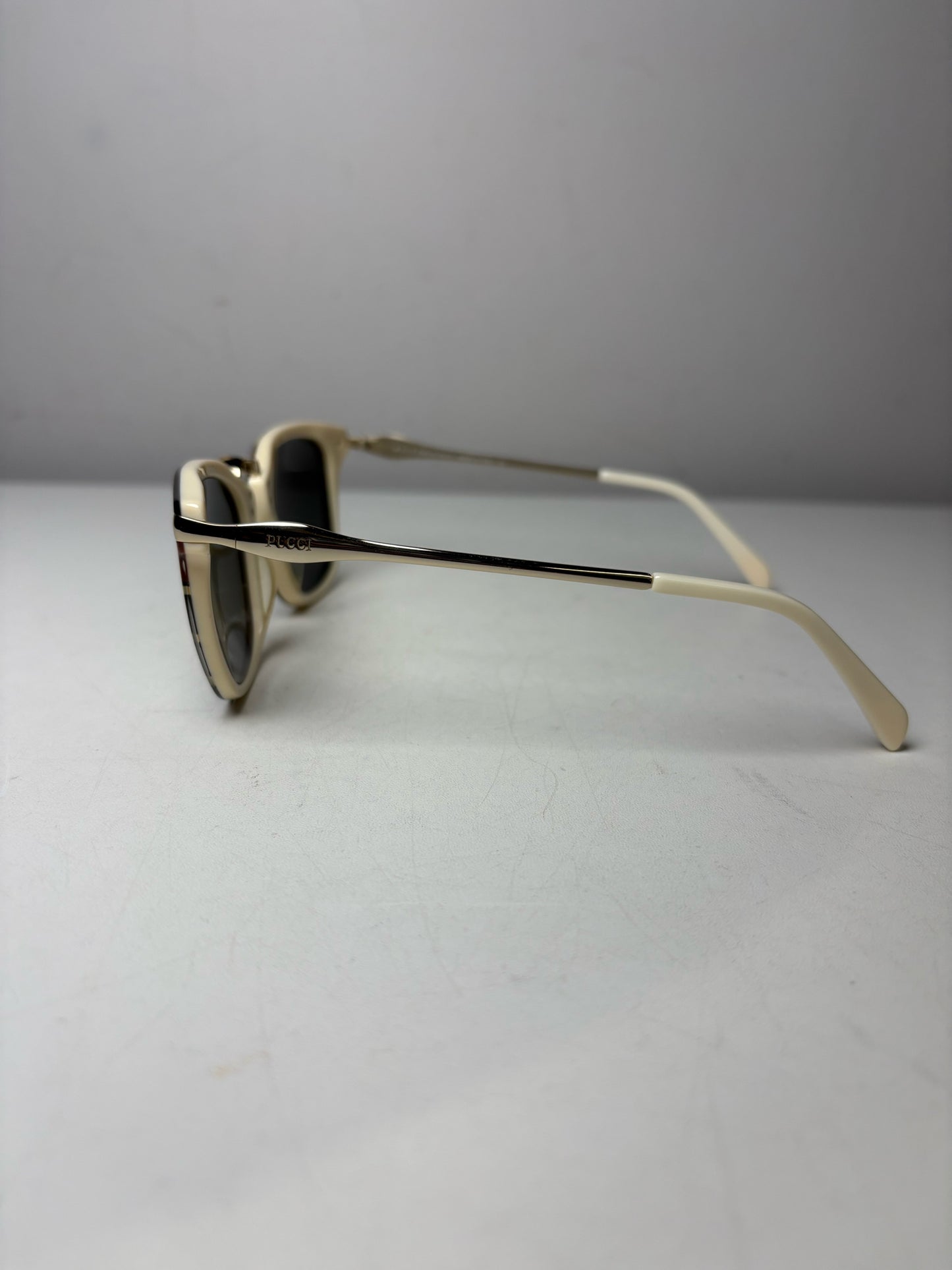 Women's Emilio Pucci EP 26 20A Terracotta Gray & Bone Pre-Owned Acetate Authentic Sunglasses