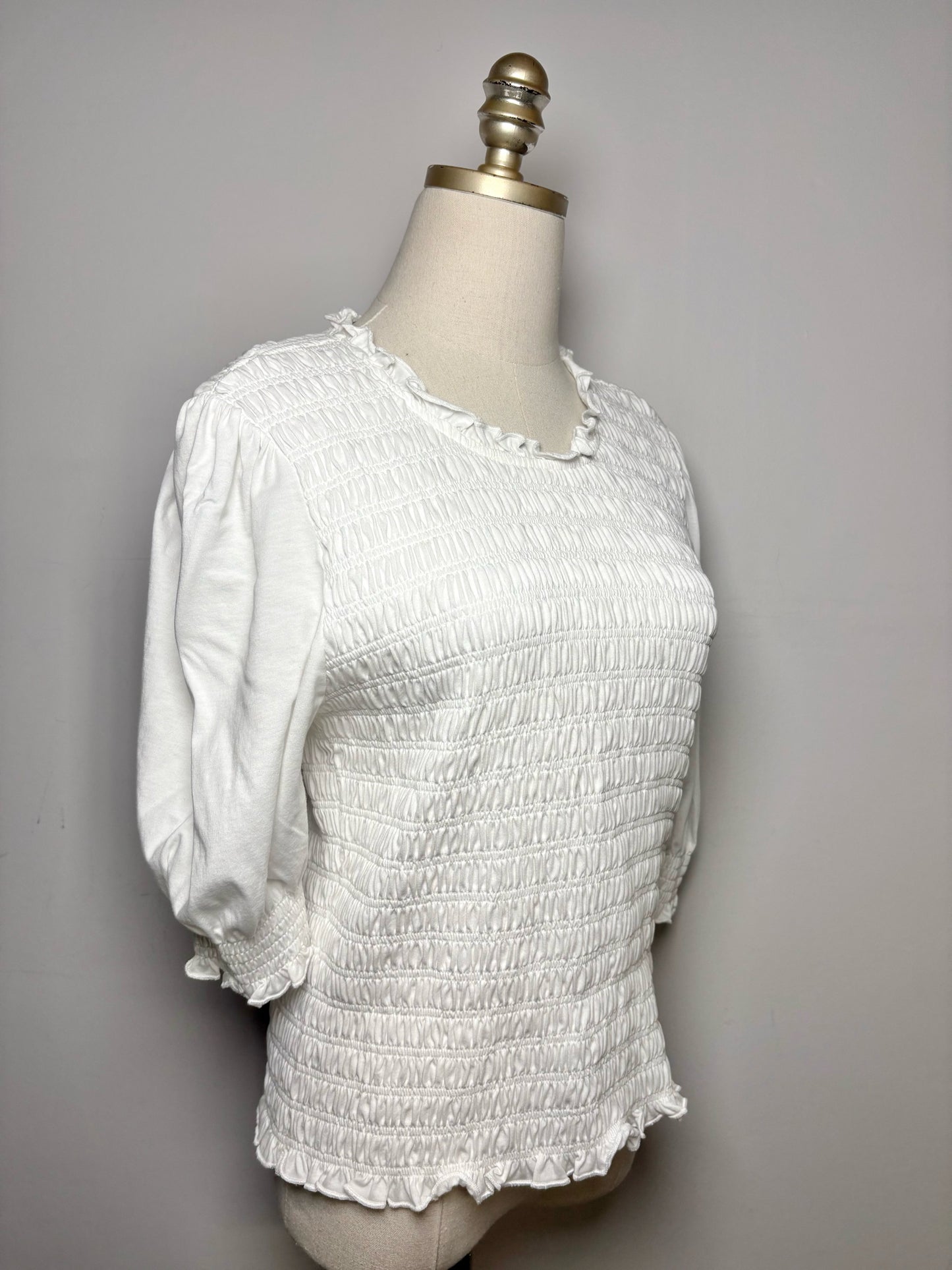 Women's Size L Veronica Beard Langston White Pure Cotton NWT Pre-Owned Top