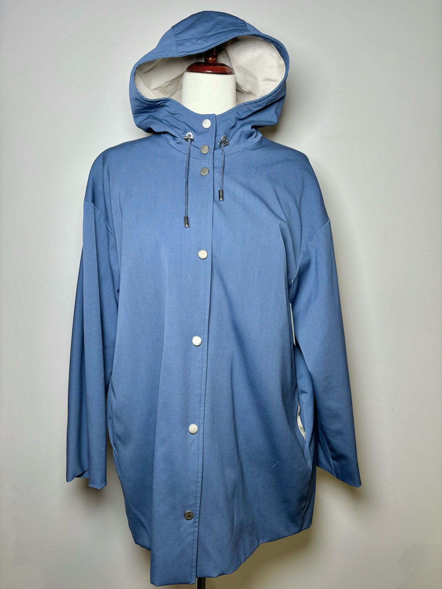 Women Size 44 Colombo Blue Solid Wool Jacket