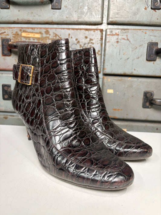 W Shoe Size 9 Talbots Chocolate Brown Leather Boots
