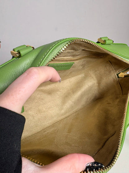 Veronica Beard Boxy Shoulder Leather Pre-owned, NWOT Lemongrass Green Bag