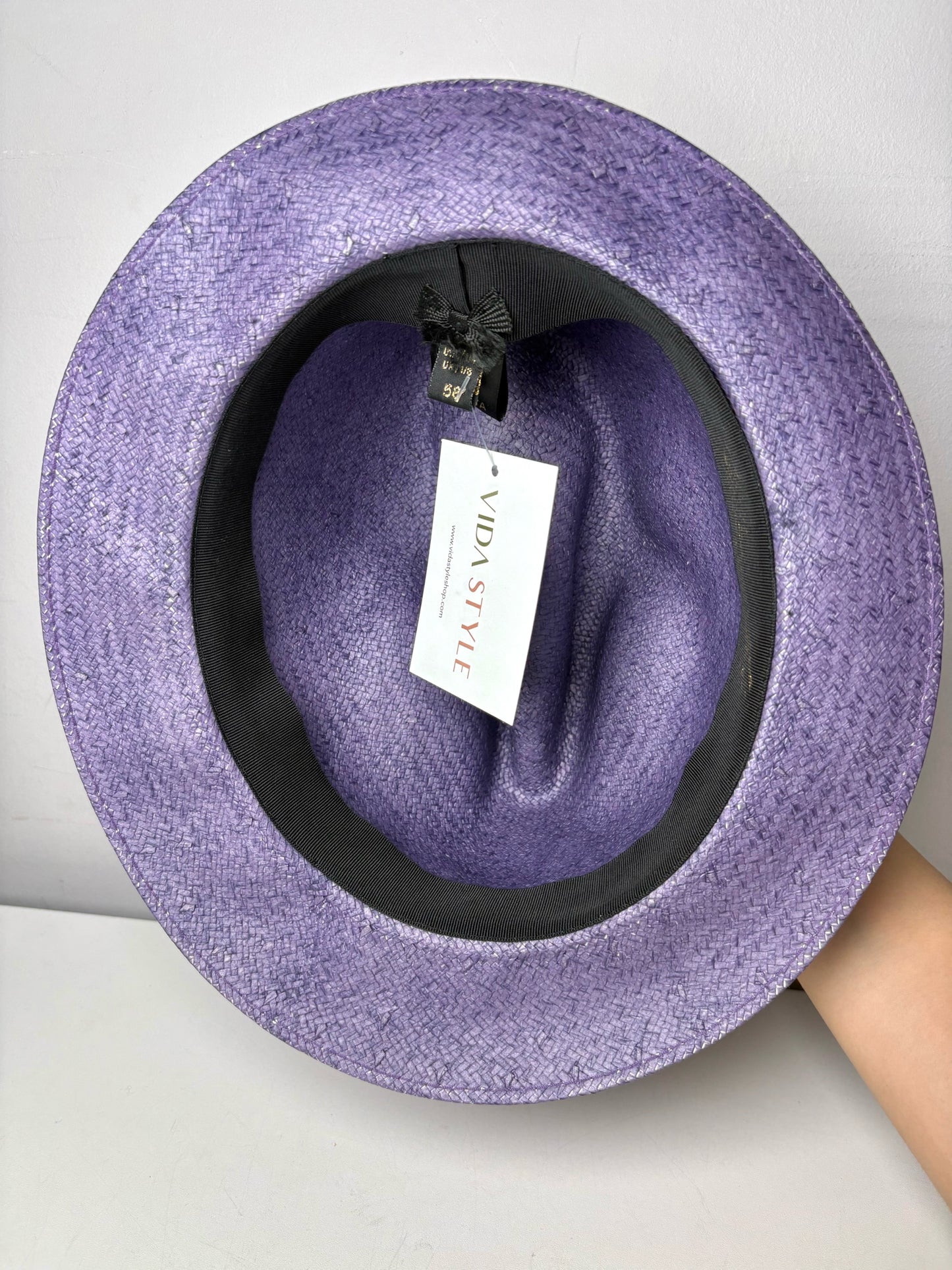 Borsalino Women's Paper Pre-owned Purple 58 Hat