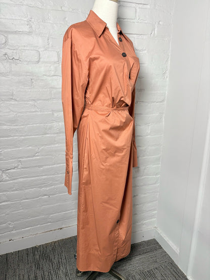 Women Size 2 ALC Terracotta Calvin Wrap Midi Dress