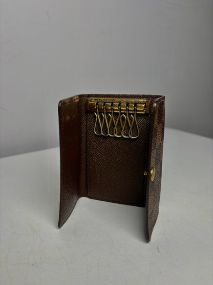 Louis Vuitton 6 Key Holder Coated Canvas Pre-owned Brown Mini Wallet