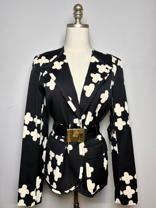 Women Size 8 LAMB Black/Tan Print 100% Cotton Pre-owned, NWT Jacket