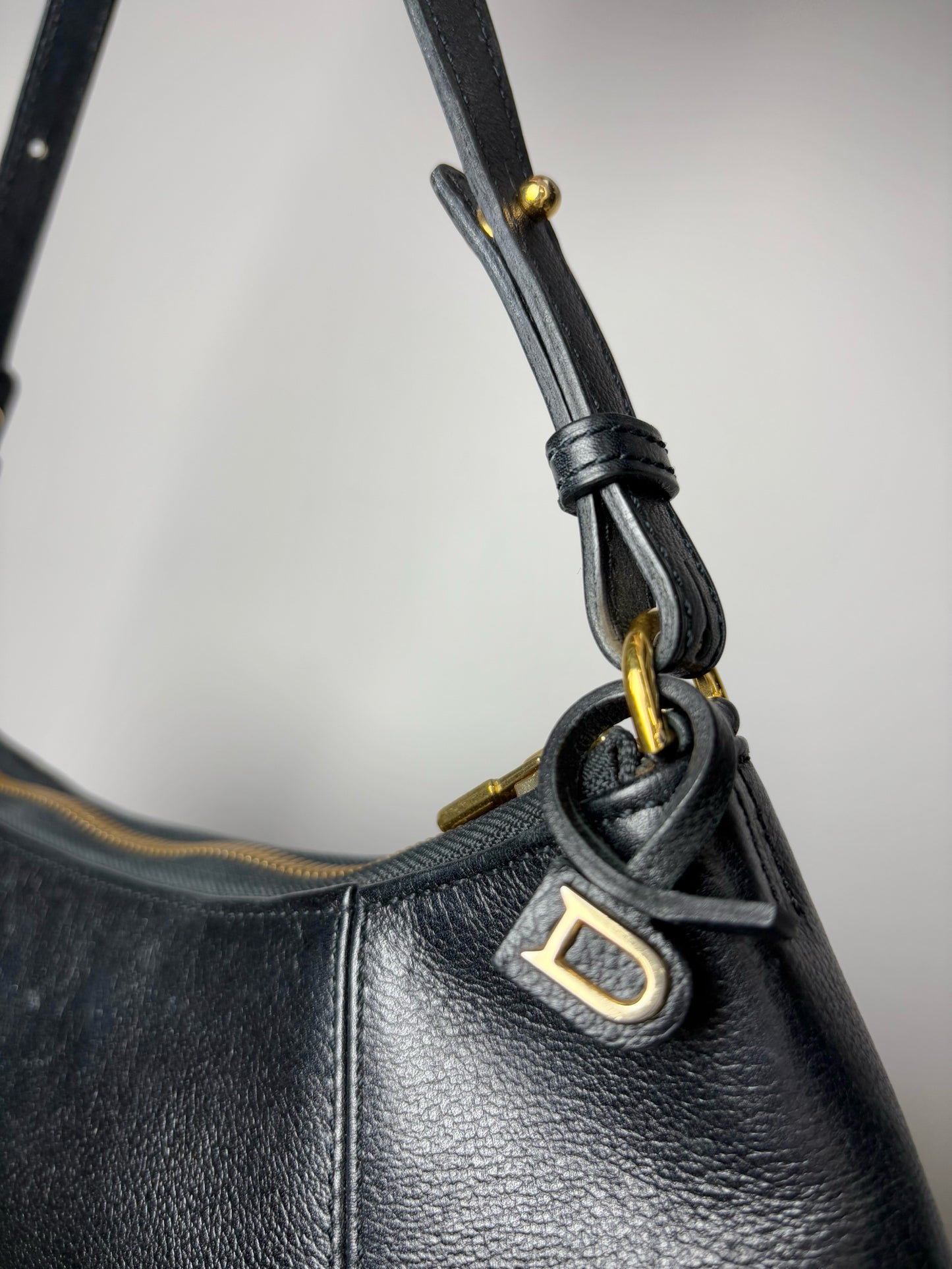 Vintage Delvaux Black Leather Handbag