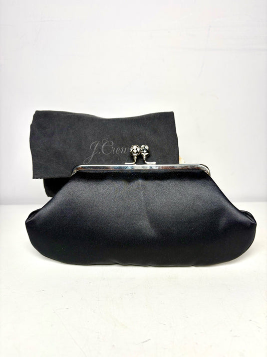 Anya Hindmarch London Maud Kiss-lock Recycled Satin Pre-owned Black Clutch