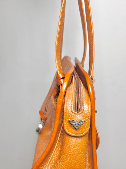 Leather Brighton Croc Embossed Leather Brown Small Purse