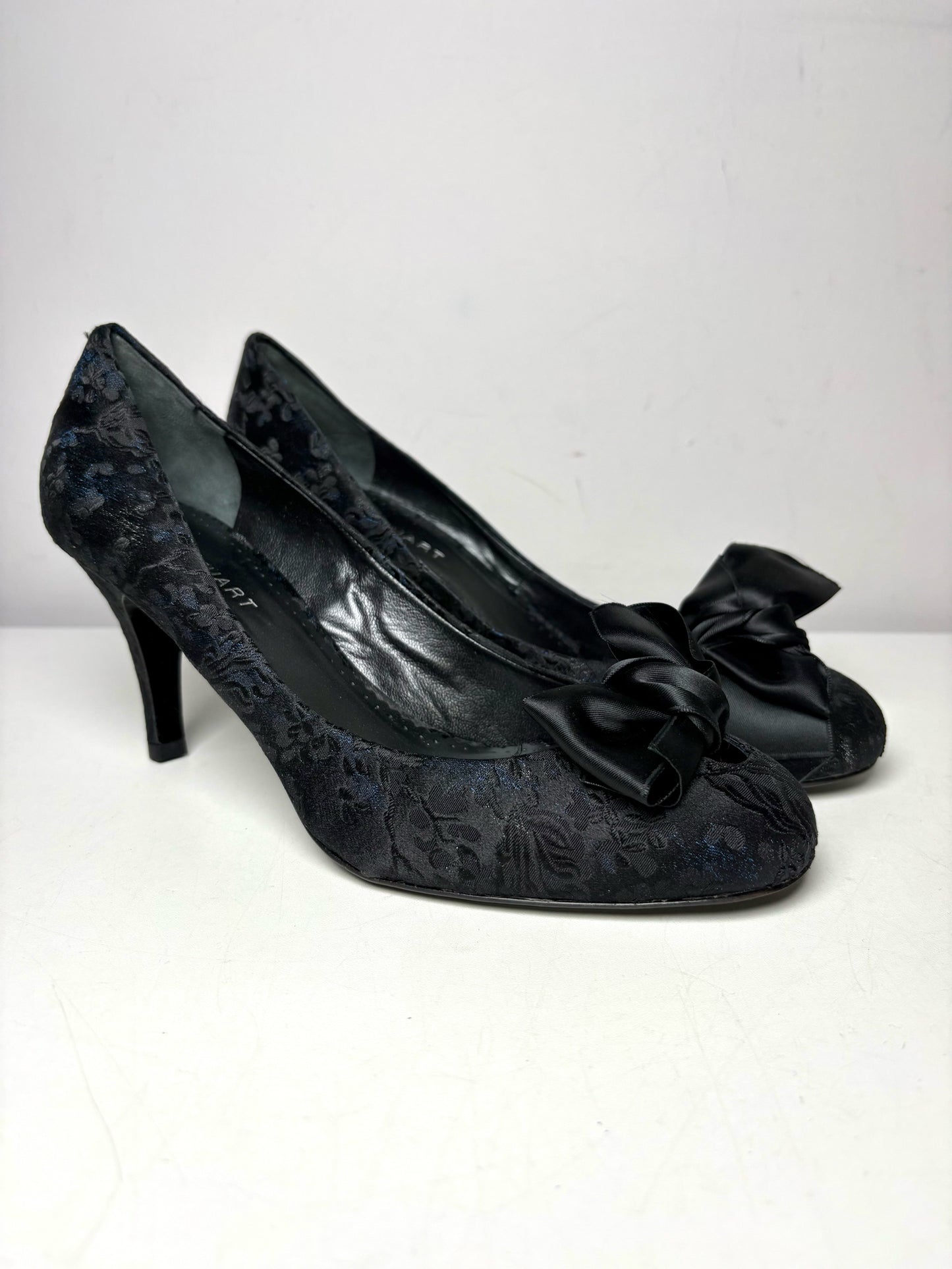 W Shoe Size 9 Jill Stuart Black Satin Women's NWT Heels