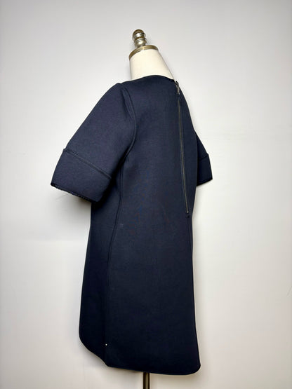 Women Size M Pearl by Lela Rose Blue Reversible Cotton Blend Dress