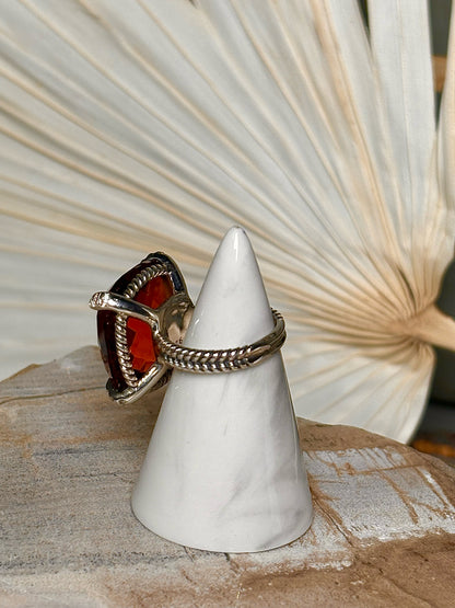 David Yurman Chatelaine  Hessonite Stone Pave' Diamonds 6 Ring