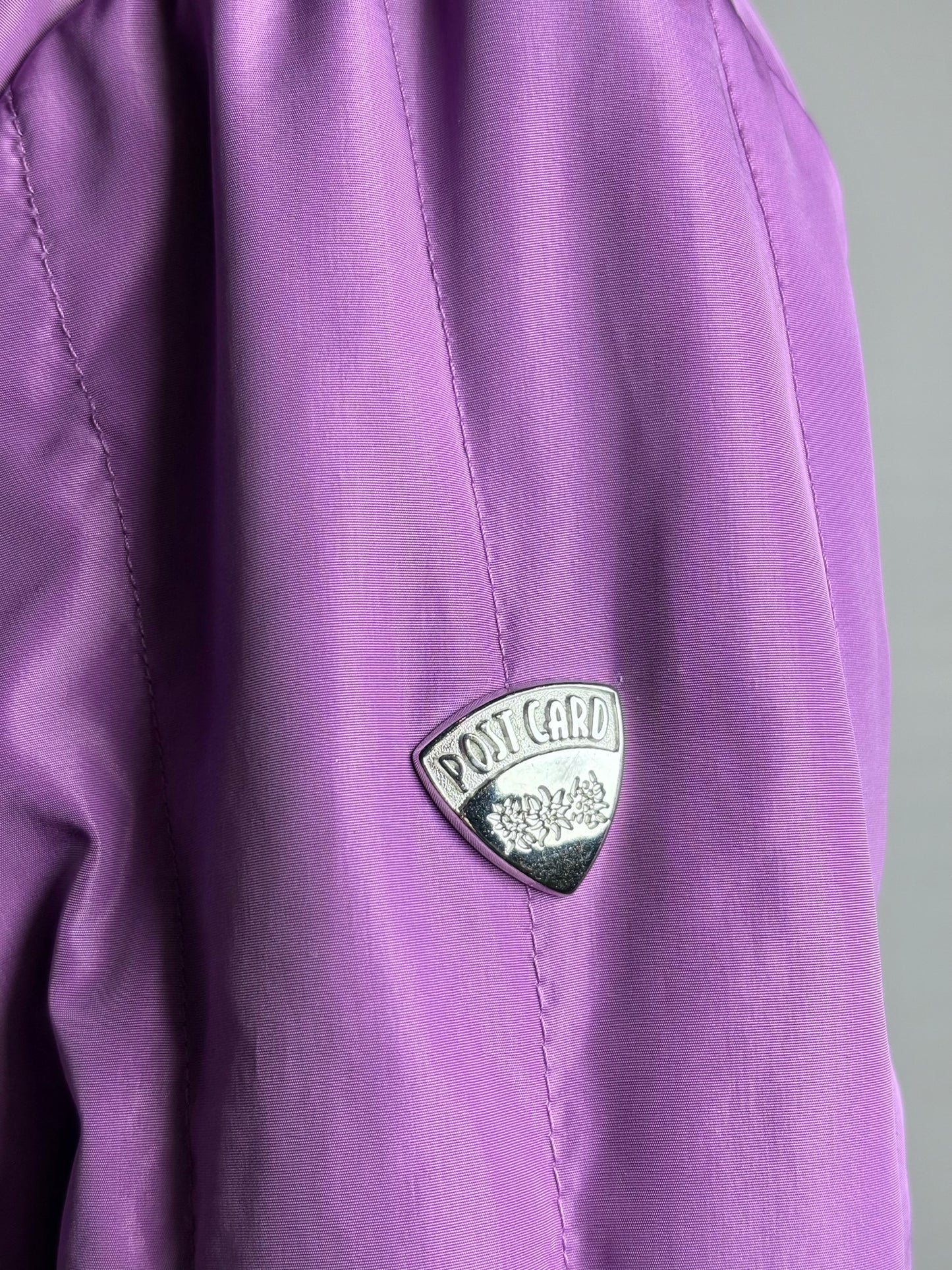 Women Size 6 Post Card Purple Puffer Down-Filled Coat