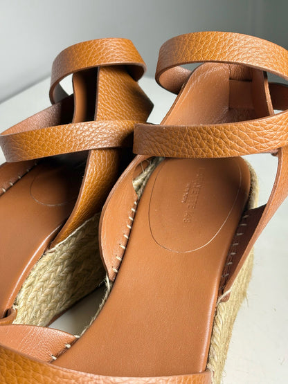 W Shoe Size 42 Lafayette 148 Tan, beige Leather Wedges