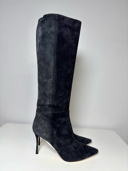 W Shoe Size 38.5 (7.5 US) Marion Parke Black Suede Italian Boots