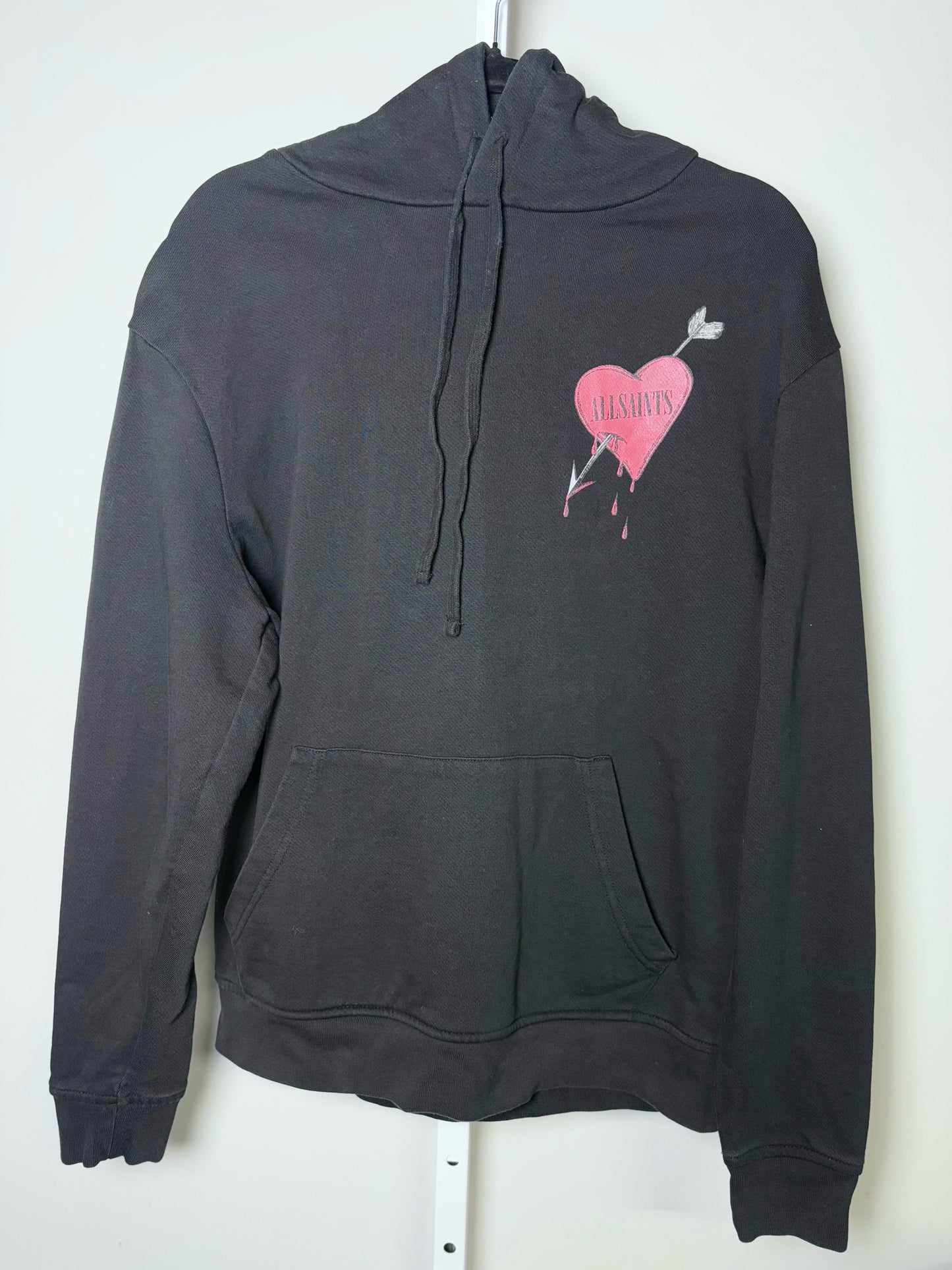 All Saints Black Cotton Bleeding Heart Men's Sweatshirt