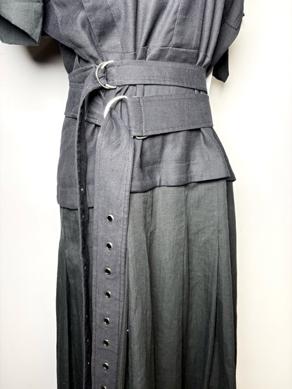 Women Size 8 (M) SEA New York Black Double Belt Cotton Pre-owned Dress