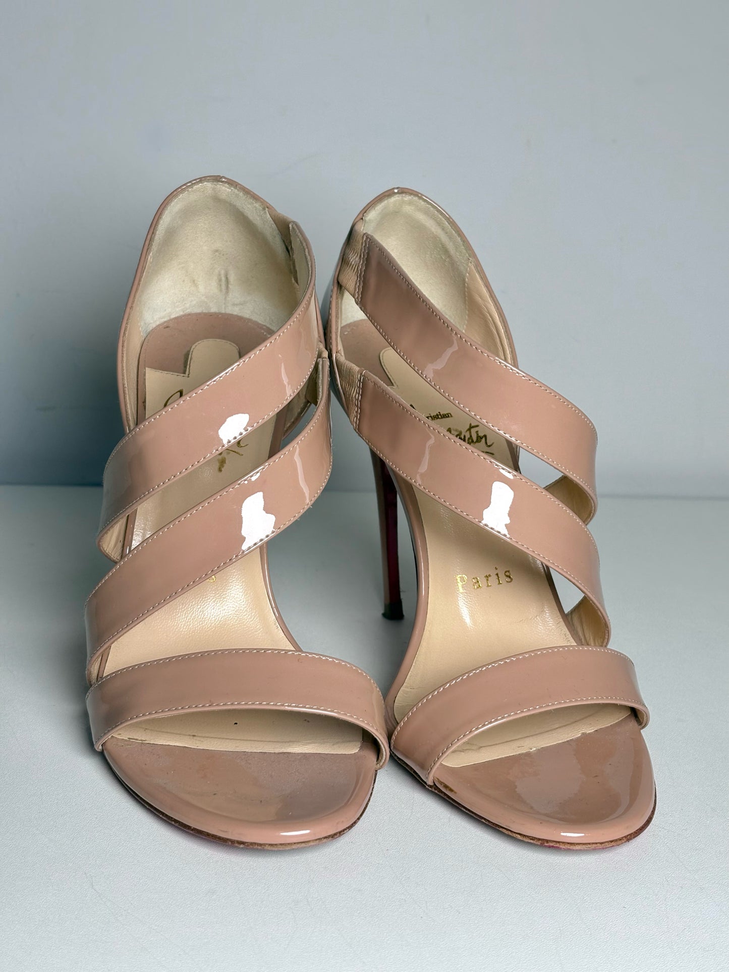 W Shoe Size 36.5 Christian Louboutin World Copine 100 Nude Pre-owned Heels