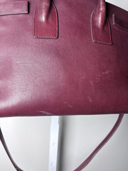 Saint Laurent Sac De Jour Burgundy Leather Iconic YSL Classic 2024 Pre-owned