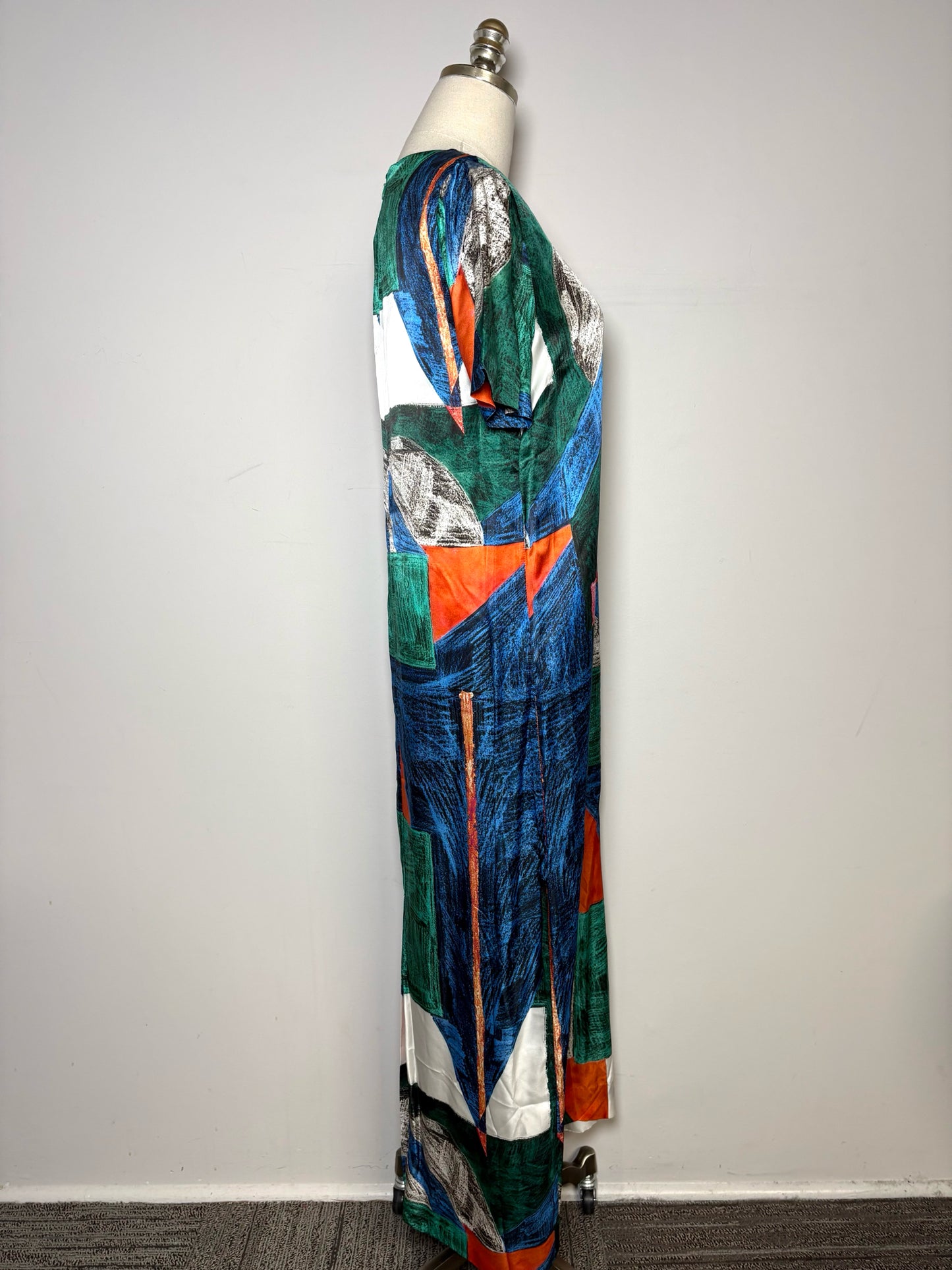 Women Size 8 Hunter Bell Valerie Mosaic Silk Blend Pre-owned NWT Midi Dress