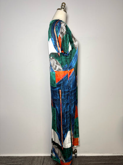 Women Size 8 Hunter Bell Valerie Mosaic Silk Blend Pre-owned NWT Midi Dress