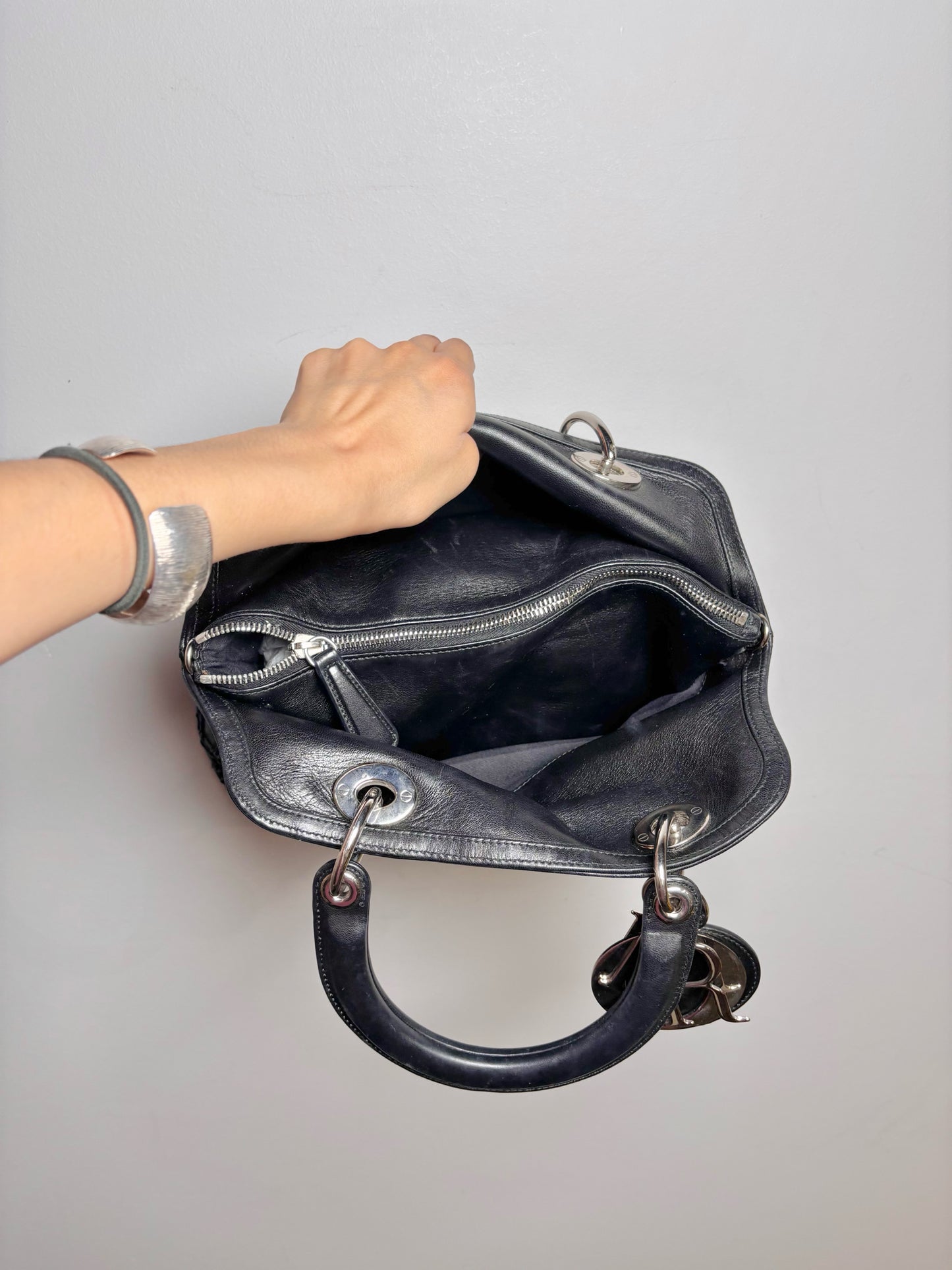 Christian Dior Cannage Stitch Granville Two Handles Satchel