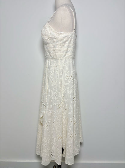 Women Size 6 BCBG Max Azria Cream Eyelet Lace Cotton NWT Dress