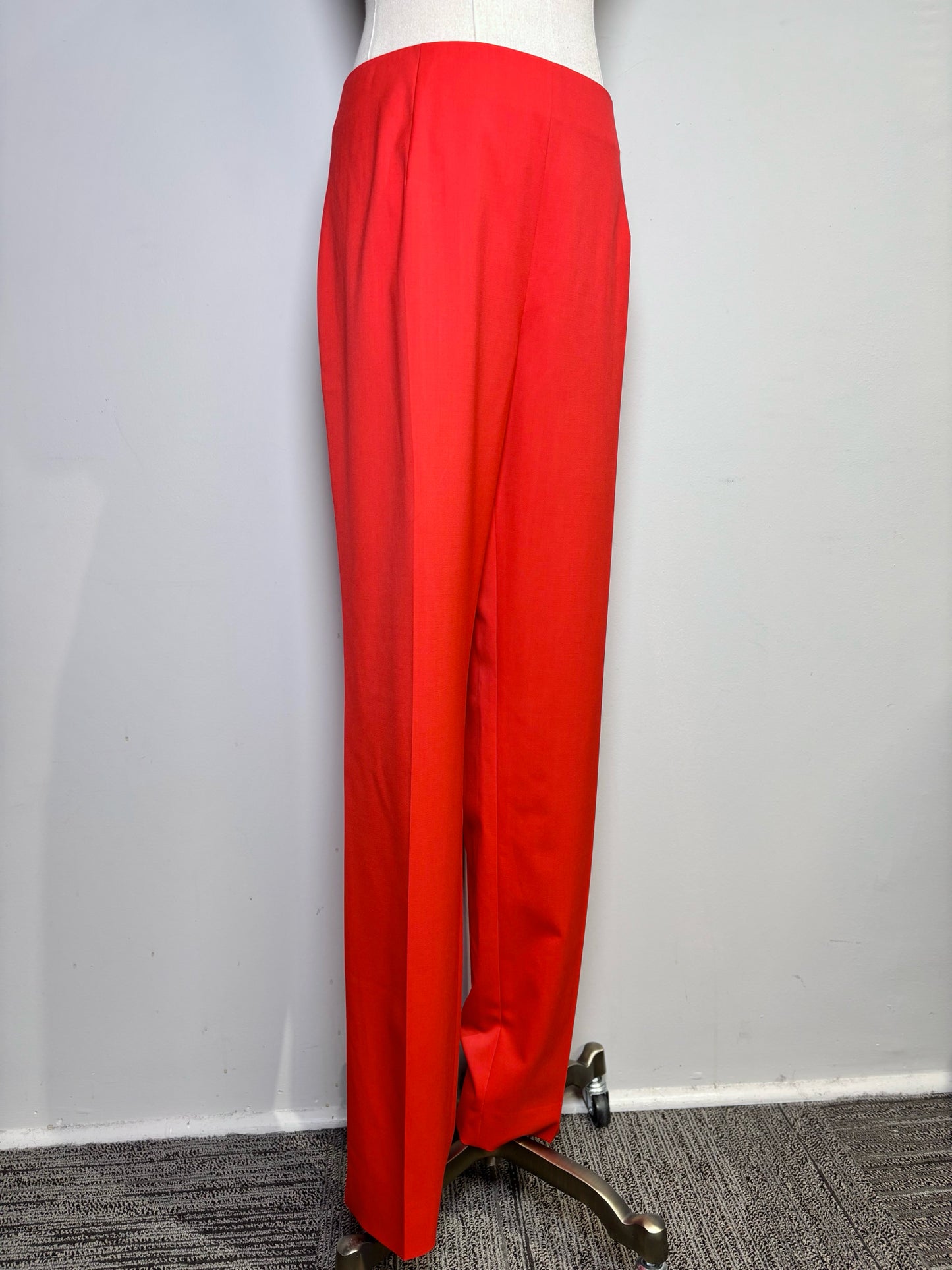 Women Size 48 (L, US) Belvest Red Pure Wool 2-piece Blazer, Pants Suit