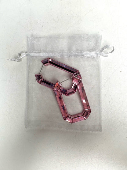Swarovski Lucent Hoop Pre-owned Pink Crystal Earrings
