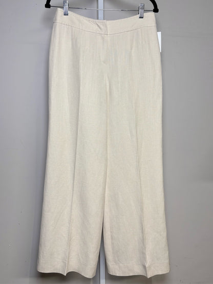 Women Size 36 (2) Escada Cream Solid Women's Silk, Linen Blend Pre-owned Pants