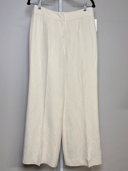 Women Size 36 (2) Escada Cream Solid Women's Silk, Linen Blend Pre-owned Pants