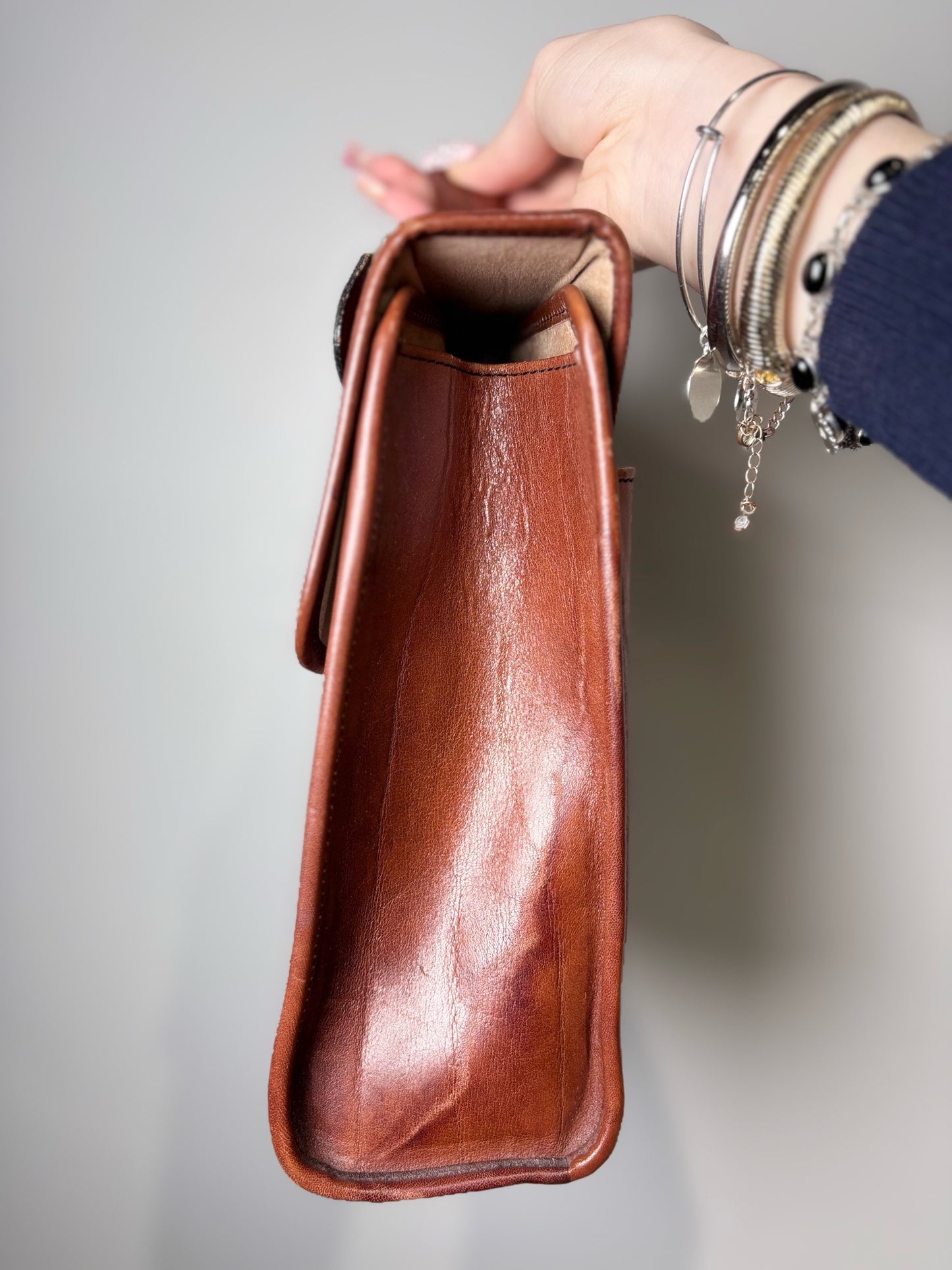 Men's Oroton  Leather Cognac Small Briefase