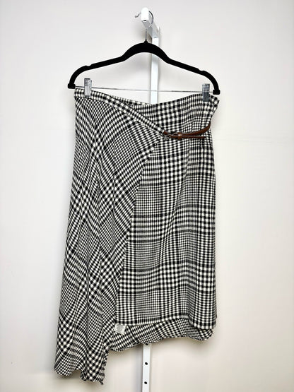 Women Size 6 (M) Tibi Black, White Plaid Midi Skirt