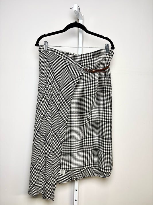 Women Size 6 (M) Tibi Black, White Plaid Midi Skirt