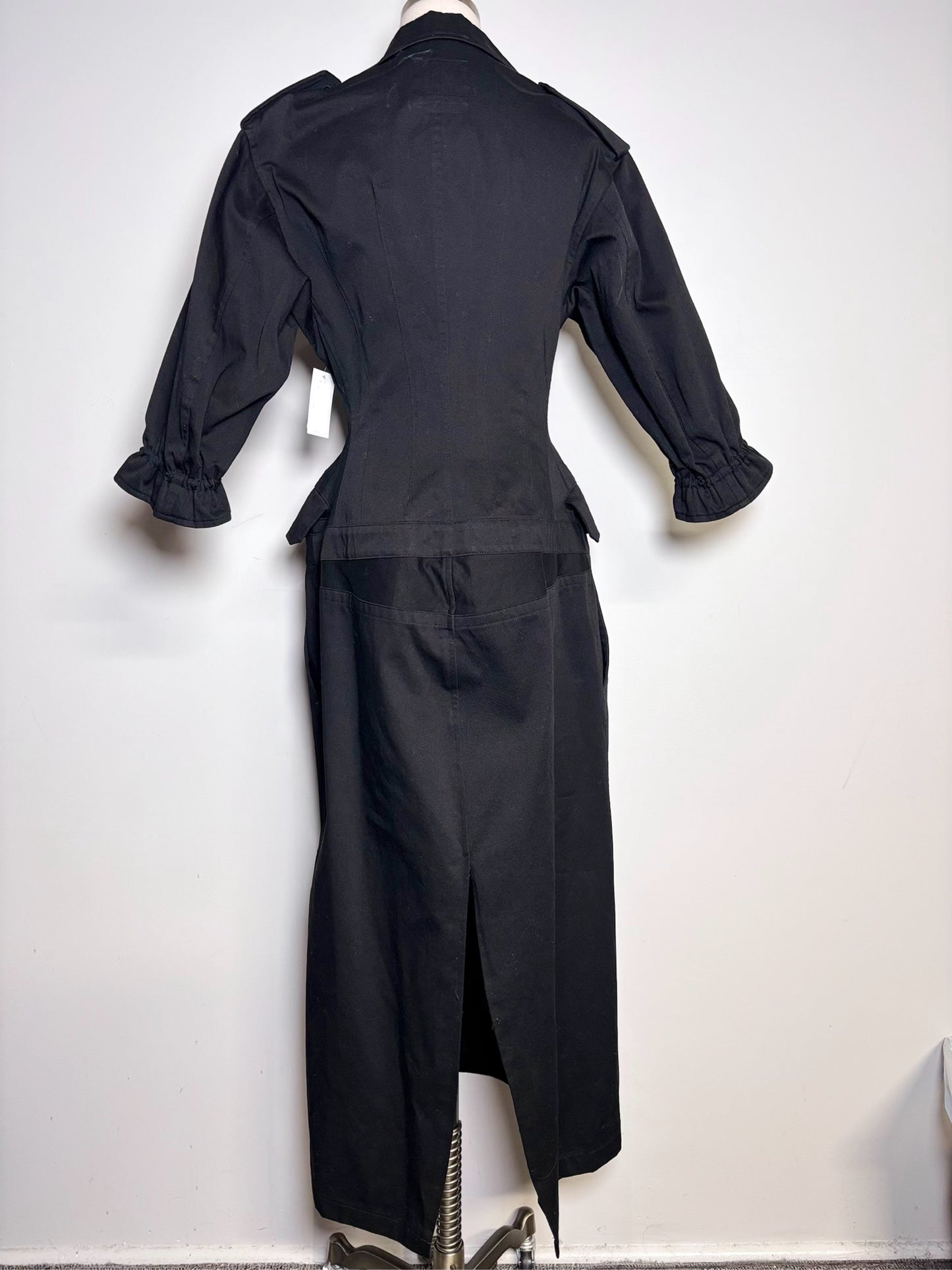 Women Size S (Estimate) Yohji Yamamoto Black Vintage Midi Dress Pre-owned