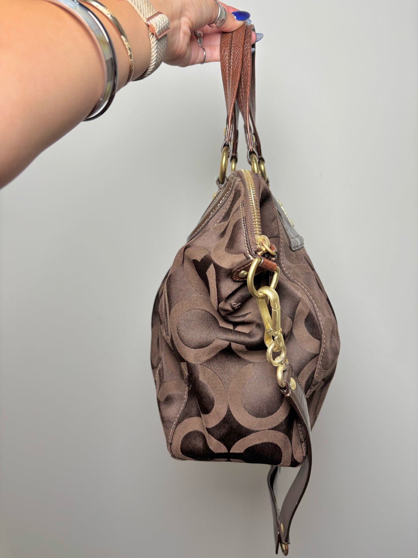 Sateen Coach Pre-owned Brown Medium Purse