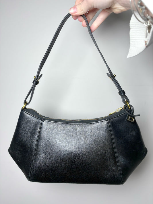 Vintage Delvaux Black Leather Handbag