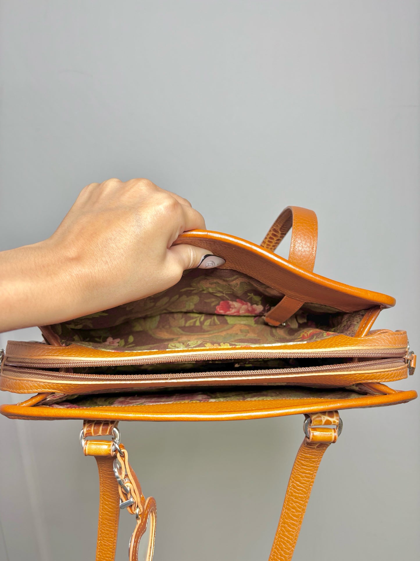 Leather Brighton Croc Embossed Leather Brown Small Purse