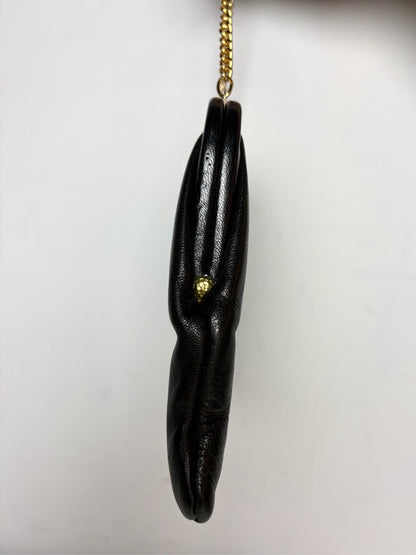 Women's Ingber Solid Vintage Leather Pre-owned Black Leather Small Purse