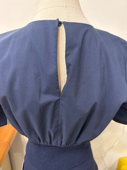 Women Size S Jonathan Simkhai Blue Solid Knit Waistband Pre-owned Top