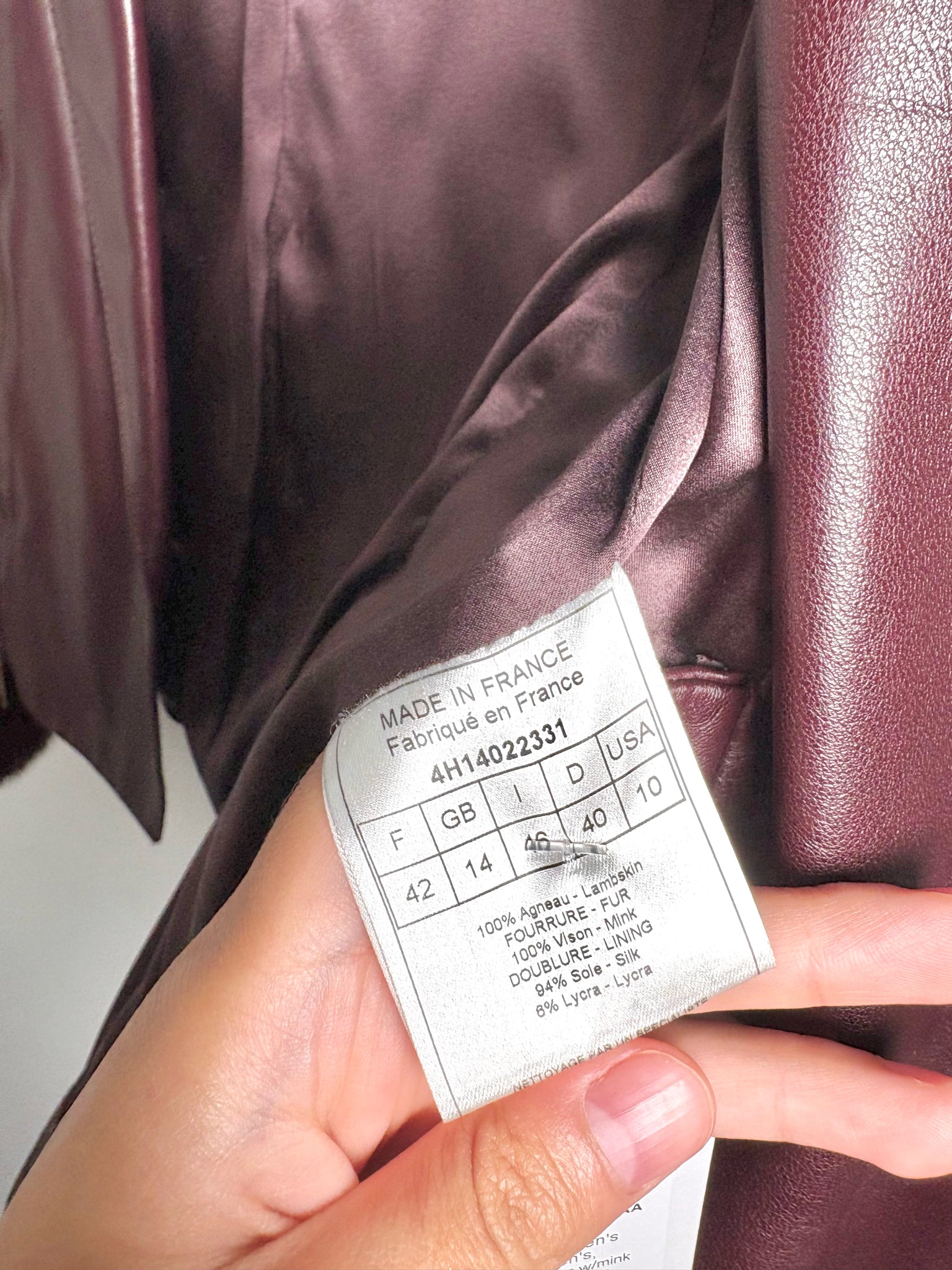 Women Size 10 Christian Dior Maroon / Burgundy Solid Lambskin