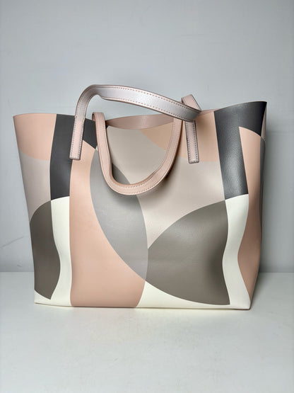 Kate Spade New York Print/Solid (Reversible) Pure Leather Pre-owned Tote Bag