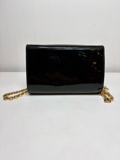 Women's Salvatore Ferragamo Solid Vintage Patent Leather Pre-owned Black Purse